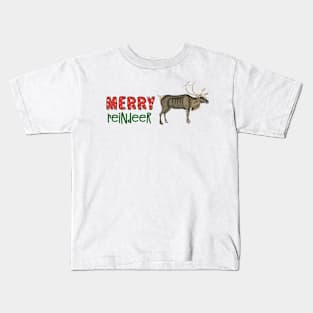 Merry Reindeer Funny Illustration for Christmas Kids T-Shirt